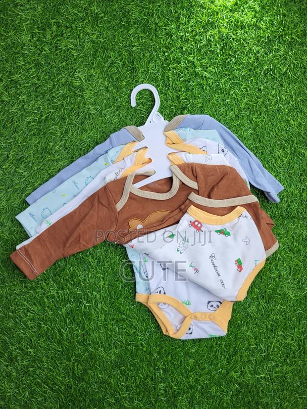 5-Pack Premium Long Sleeve Pure Cotton Baby Onesies - thumbnail 7
