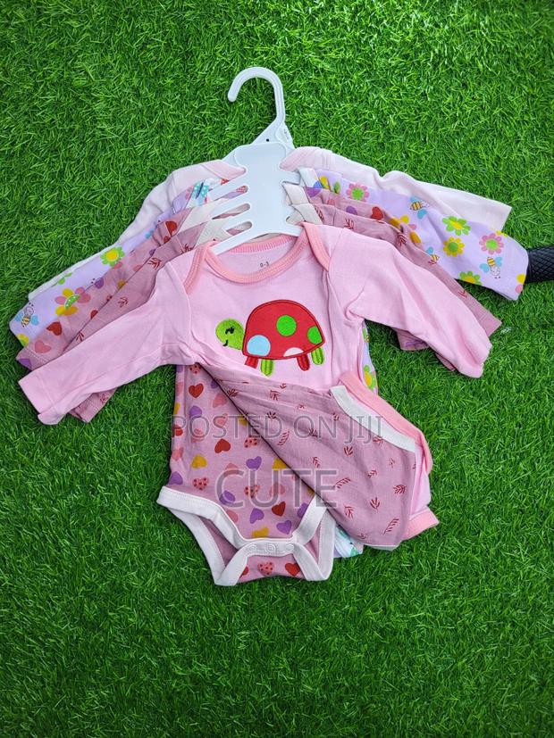 5-Pack Premium Long Sleeve Pure Cotton Baby Onesies - thumbnail 8