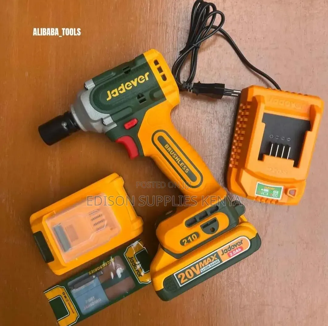 210nm Cordless Impact Wrench and Driver 2-in-1 Jadever 20v 2.0ah Batts