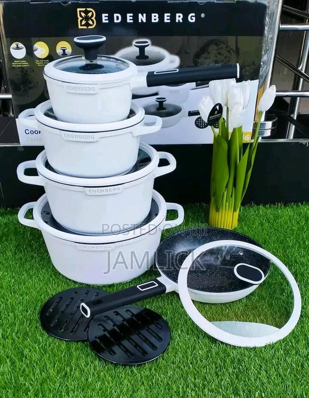 White 12pcs Edenberg Cookware Set - Jf