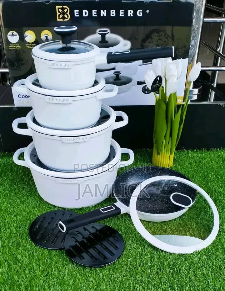 White 12pcs Edenberg Cookware Set - Jf