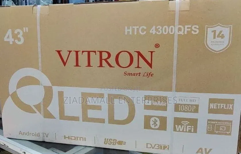*Vitron 43" Qled Smart Android Frameless With Bluetooth