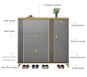 100cm Modern Flip Top Shoe Rack Cabinet