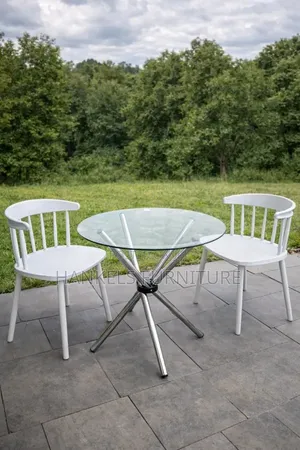 Round Glass 2 Seater Dining Set Outdoor – Modern Outdoor Furniture