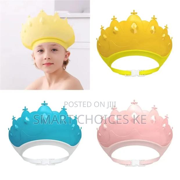 *Adjustable Baby Shower Shampoo Cap Crown Shape Wash Hair Shield Hat - thumbnail 2