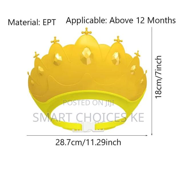 *Adjustable Baby Shower Shampoo Cap Crown Shape Wash Hair Shield Hat - thumbnail 3