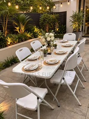 Outdoor Dining Set With Foldable Table and Chairs – Garden Furniture