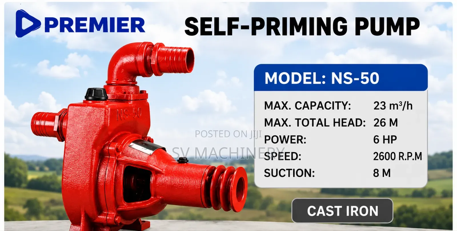 Heavy Duty Self Preming Centrifugual Pump 2"