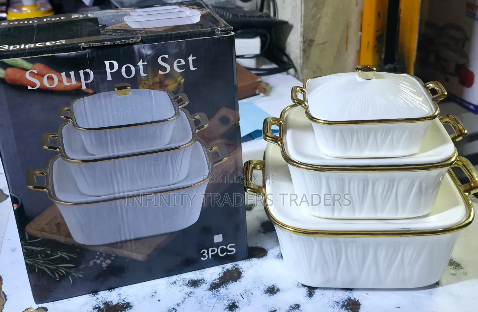 3 PCS Casserole Ceramic Pot