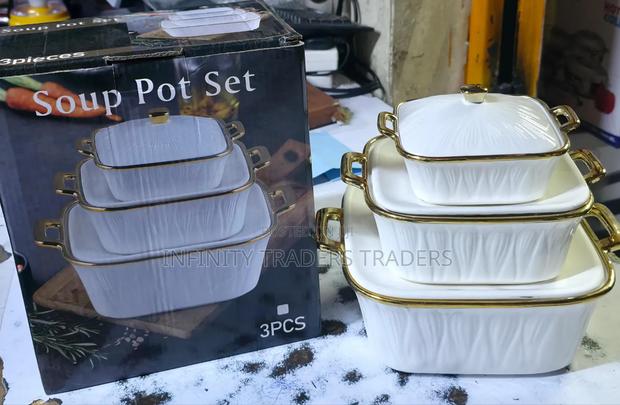 3 PCS Casserole Ceramic Pot