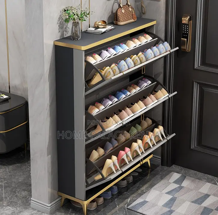 Shoe Rack: Modern Ultra Thin Flip Shoe Cabinet