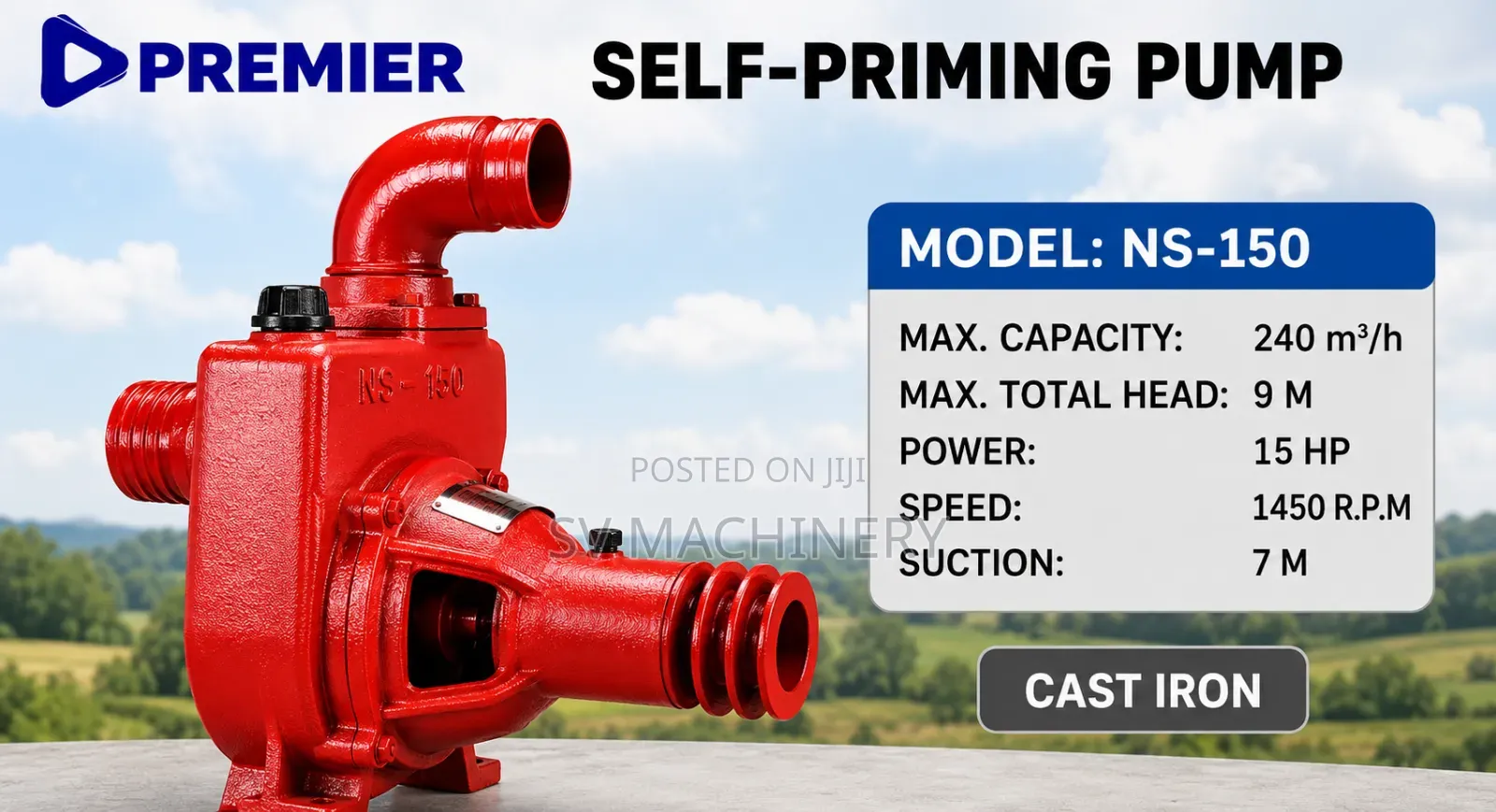 Heavy Duty Self-Priming Centrifugual Pump 6"