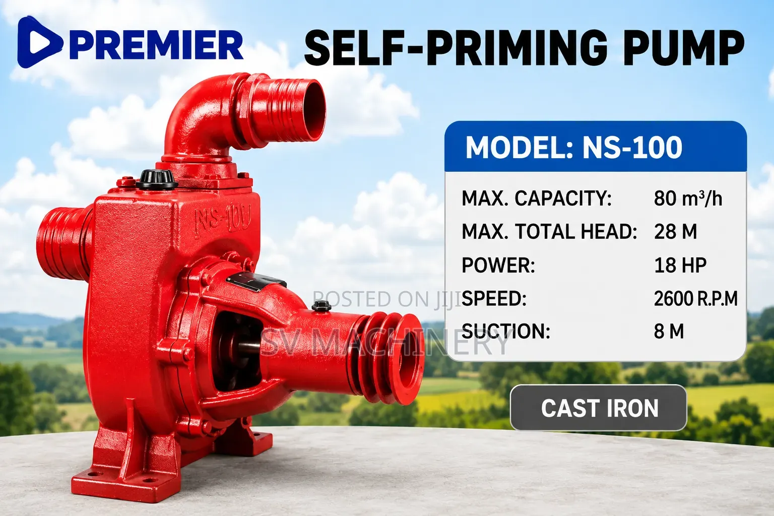 Heavy Duty Self-Priming Centrifugual Pump 4"