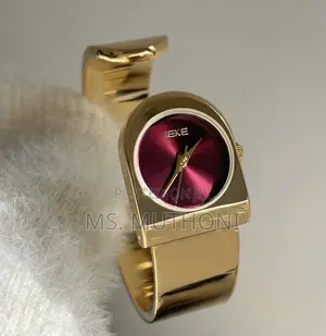 Luxury Gold-Toned Cuff Bracelet Ladies Wrist Watch
