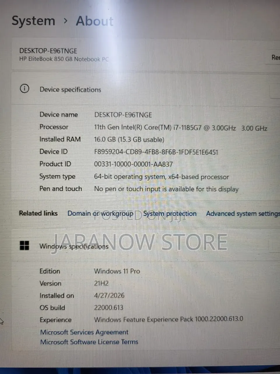 Laptop HP EliteBook 850 G8 16GB Intel Core i7 eMMC 512GB