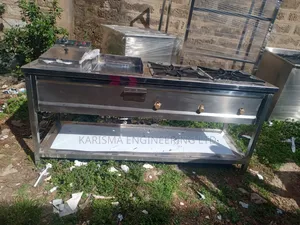 A Commercial Stainless Steel Cooking Range