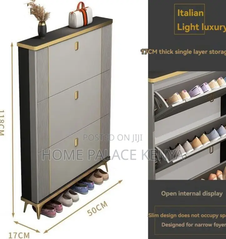 Shoe Rack: Modern Ultra Thin Flip Shoe Cabinet