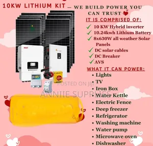 10.24v Lithium Solar System With 10kva Hybrid Inverter
