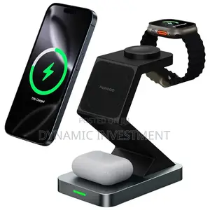Porodo 4-in-1 Powerdock Wireless Charging Station 360° Adjustable