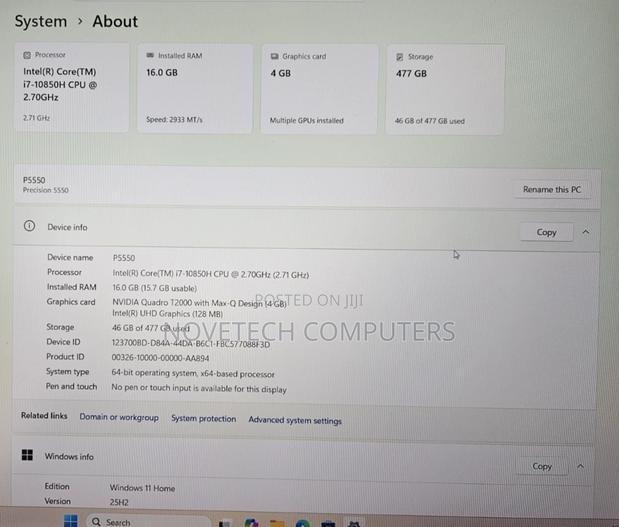 Laptop Dell Precision 5550 16GB Intel Core i7 SSD 512GB - thumbnail 6