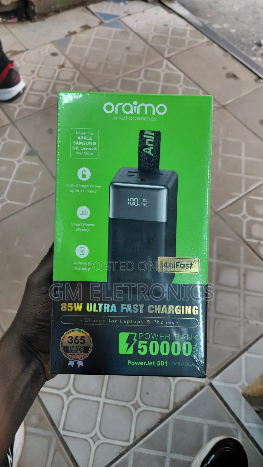 Oraimo Powerjet 501 50000mah 85w Fast Charging Power Banks.