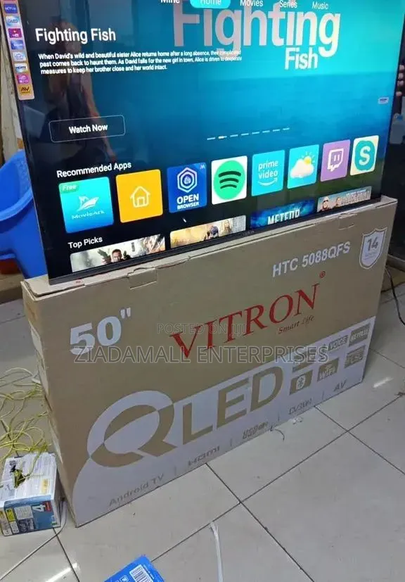 Vitron Tv Qled 50 Inch Smart Android Smart Viewing, Elevated Design