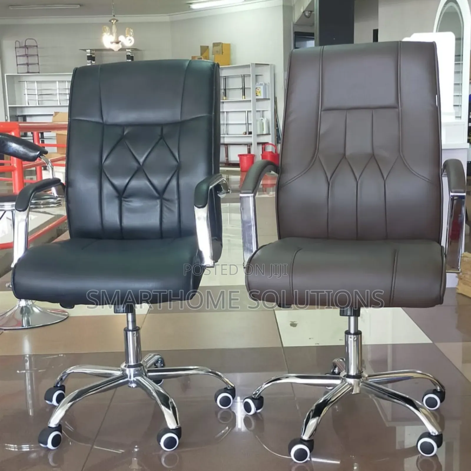 High Back Office Chair – Smooth Rolling Padded Seat