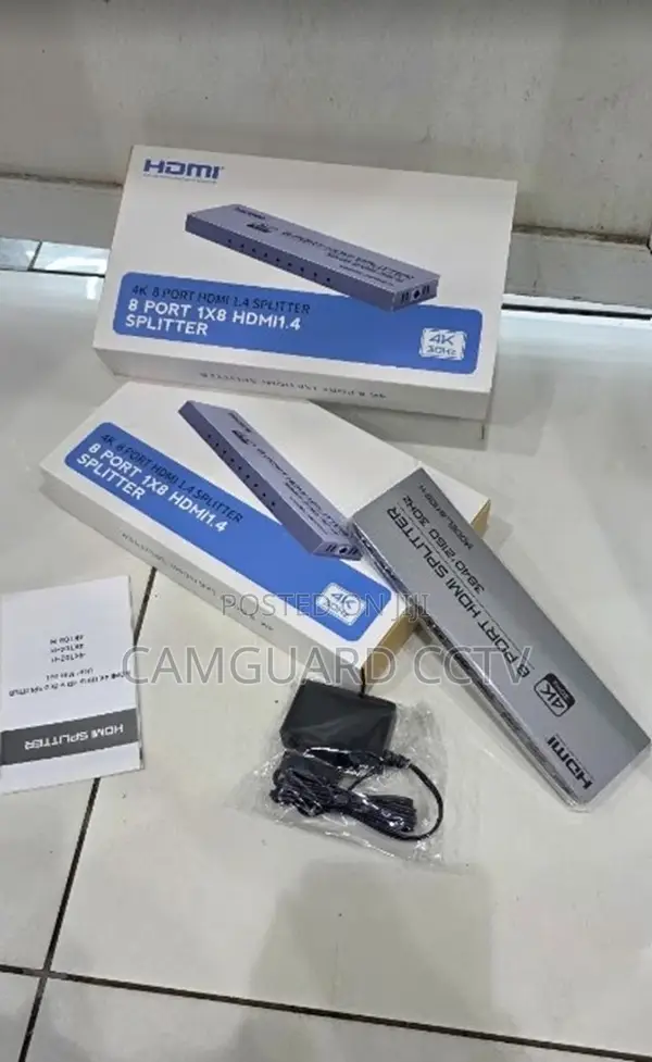 8 Way Hdmi Splitter Uhd 1 in 8 Out With Power Adapter