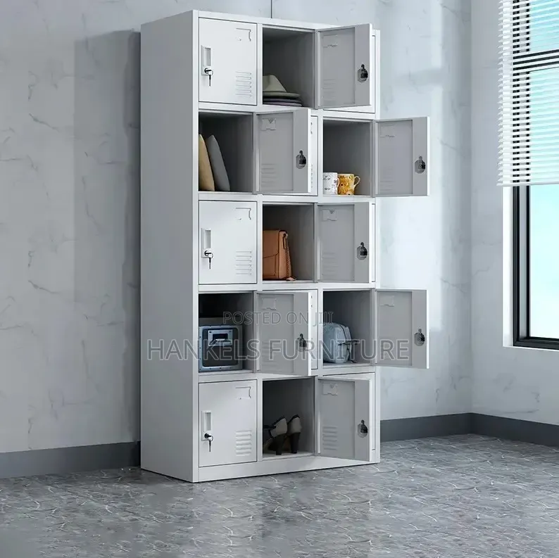 15 Locker Cabinet – Metal Multi-Compartment Storage