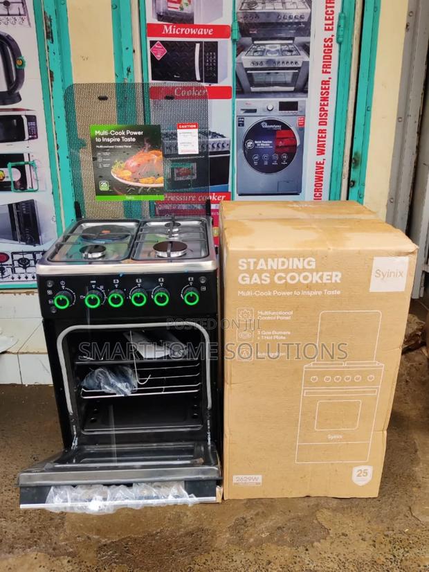Syinix Free Standing With 3gas Cooker Burner+1 Electric Cooker