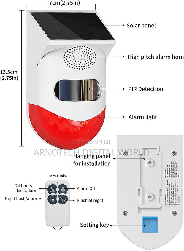 Wireless 433mhz Solar Siren With Pir Motion Detector