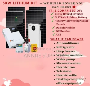 5.12kwh Lithium Battery+5.5kva Hybrid Inverter Solar System