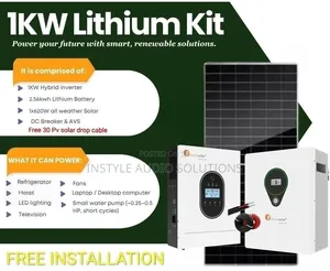 1kva Offgrid System - 2.56kwh Lithium Battery - 620w Bifacial Solar