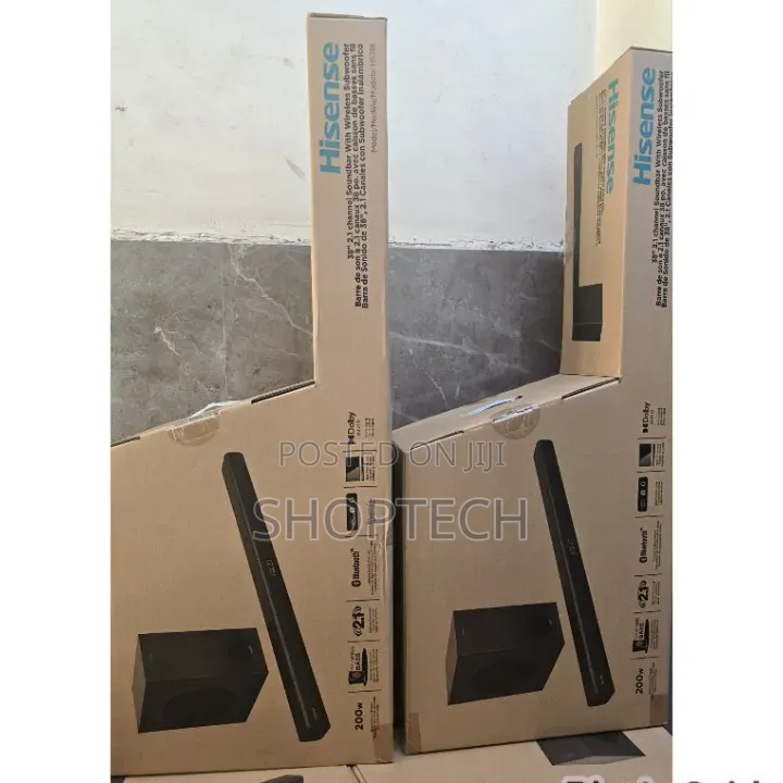 Hisense Soundbar 
200 Watts Hisense Soundbar 2.1ch Channel Hs218