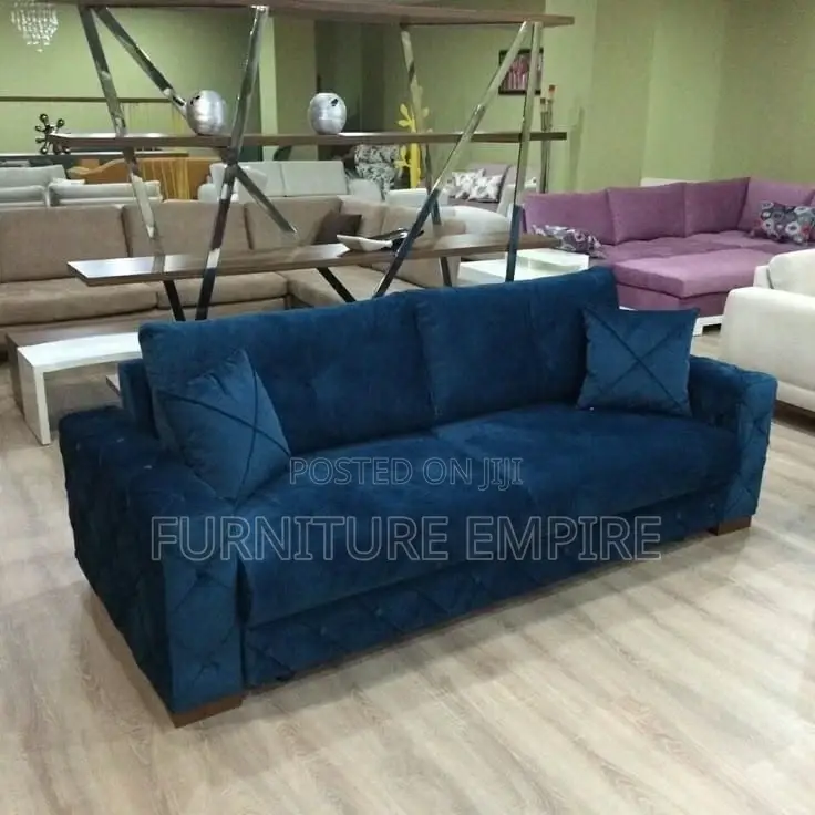 Sapphire Velvet Three Seater Sofa