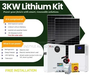 3kw Offgrid System - 2.56kwh Lithium - (2)620w Bifacial Solar Panels