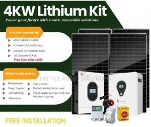 4kw Offgrid System - 5.12kwh Lithium - (4)620w Bifacial Solar Panels