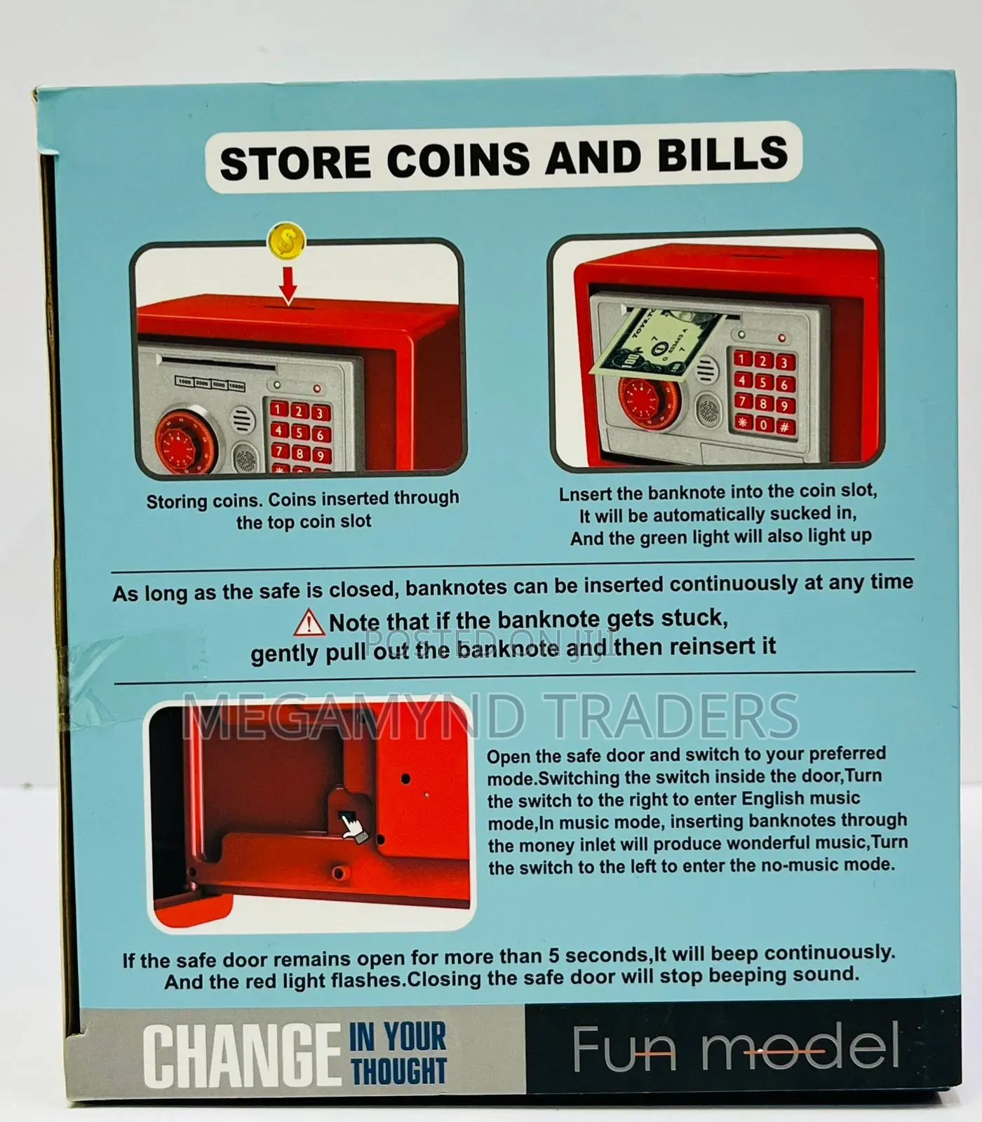Kid Electric Money Box / Mini Atm Safe Machine