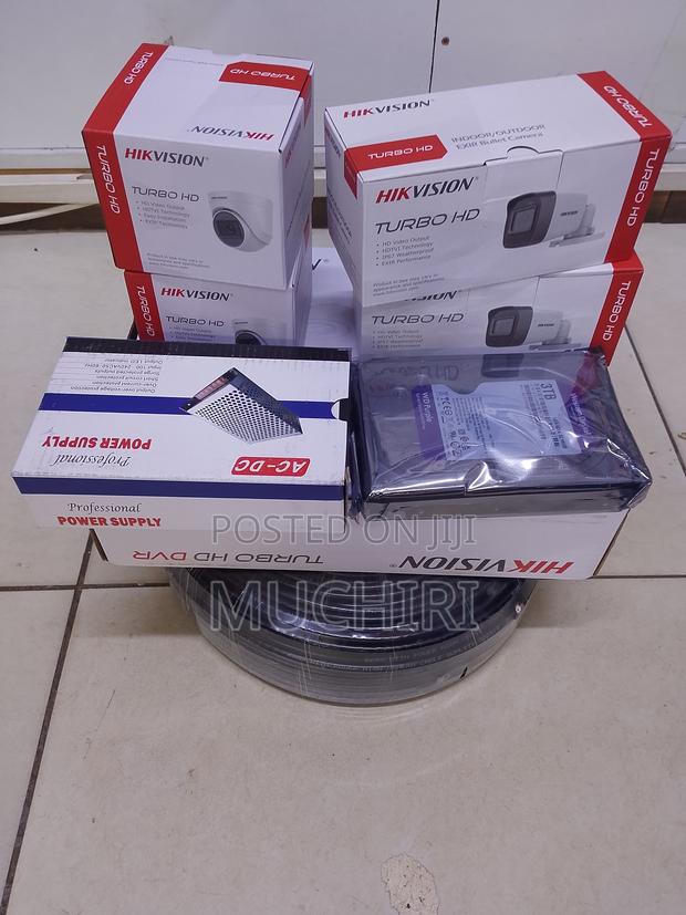 Hikvision 4ch CCTV Kit + HDD + Cable + Power Kit 4 CCTV Camera