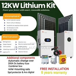 12kw Total Offgrid System - 15.36kwh Lithium (10) 615w Bifacial Solar