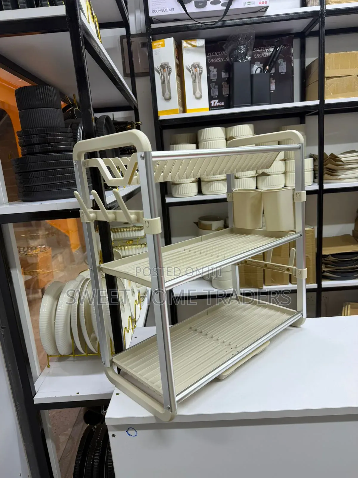 High Quality Aluminium 3 Tier Dish Rack