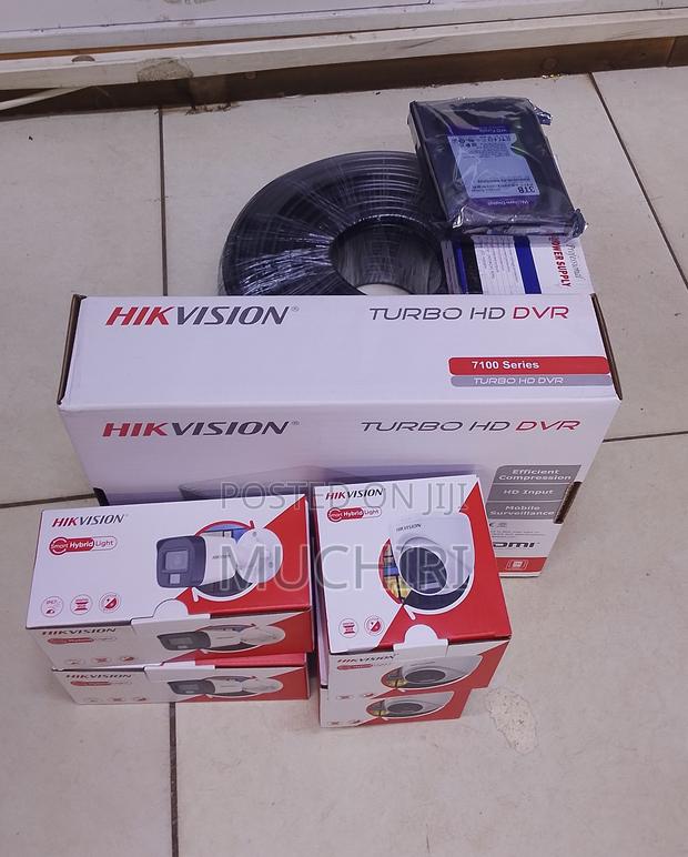 Hikvision 4 Channel CCTV Cameras Full Kit Package-With 500gb