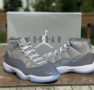 Air Jordan 11 Cool-Grey High Cut Sneakers.
