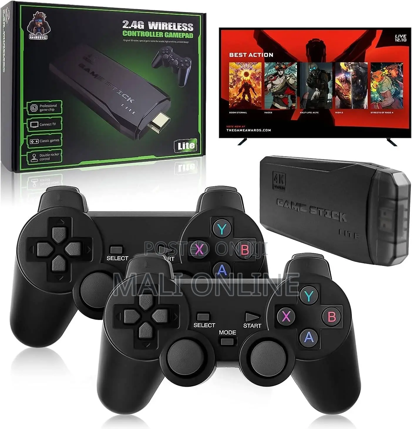  Retro Game Console Hdmi Tv Stick Dual Controllers Plug Play Video