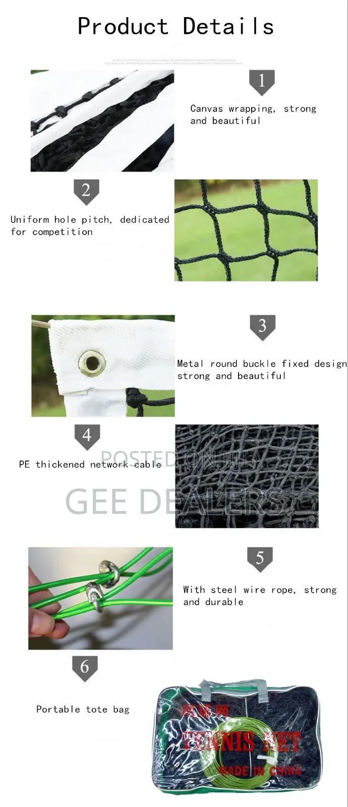 Standard Size Lawn Tennis Net,