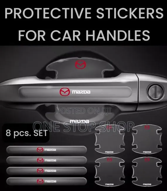 8pc Set Mazda Clear Branded Door Handle Protective Handle Film Kit