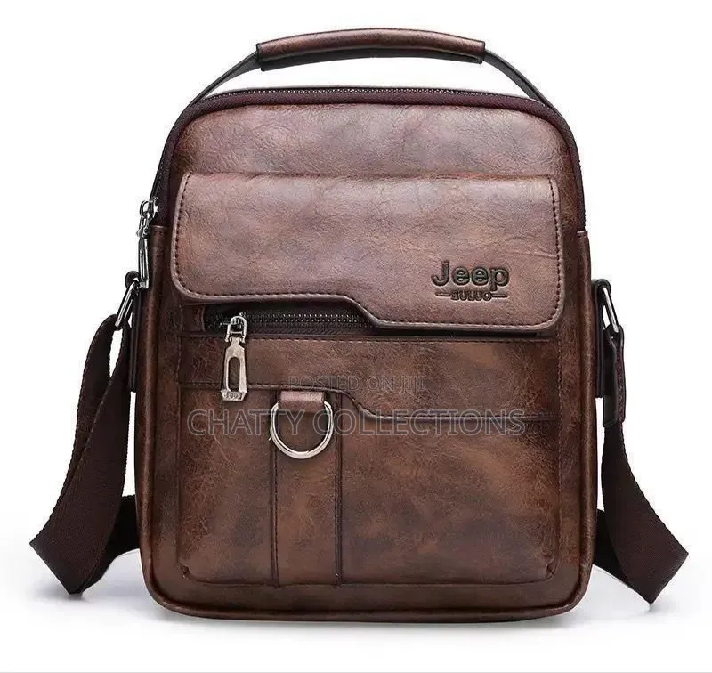 Dark Brown /Coffee Brown Leather Jeep Boluo Men Shoulder Bags