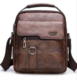 Dark Brown /Coffee Brown Leather Jeep Boluo Men Shoulder Bags