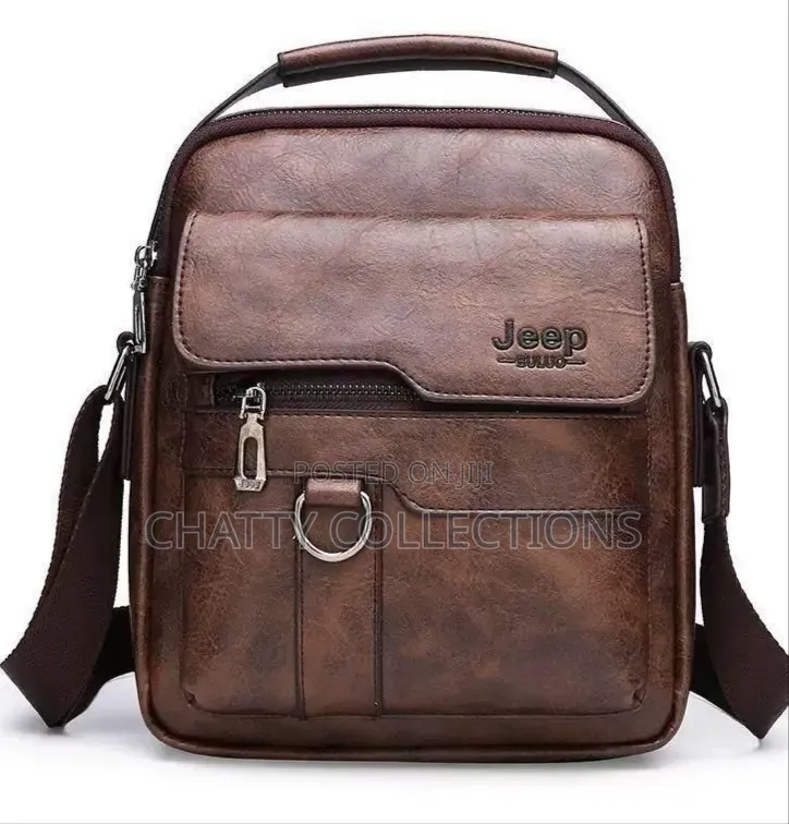 Dark Brown /Coffee Brown Leather Jeep Boluo Men Shoulder Bags