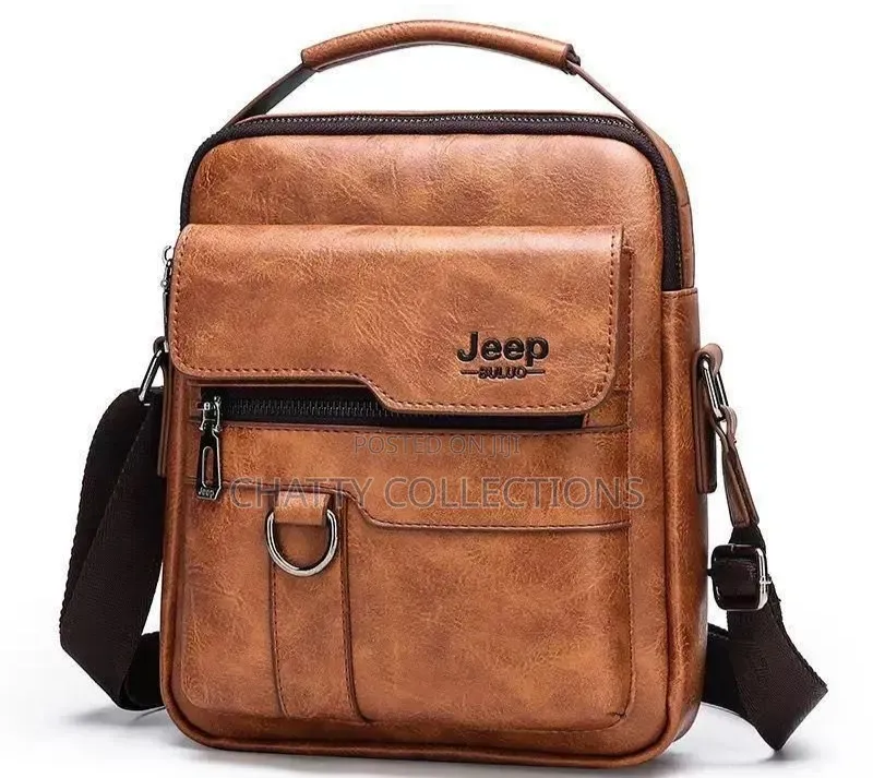 Light Brown Leather Jeep Boluo Men Shoulder Bags